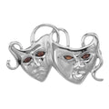 Garnet, sterling silver brooches / pins, front view