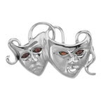 Garnet, sterling silver brooches / pins, front view