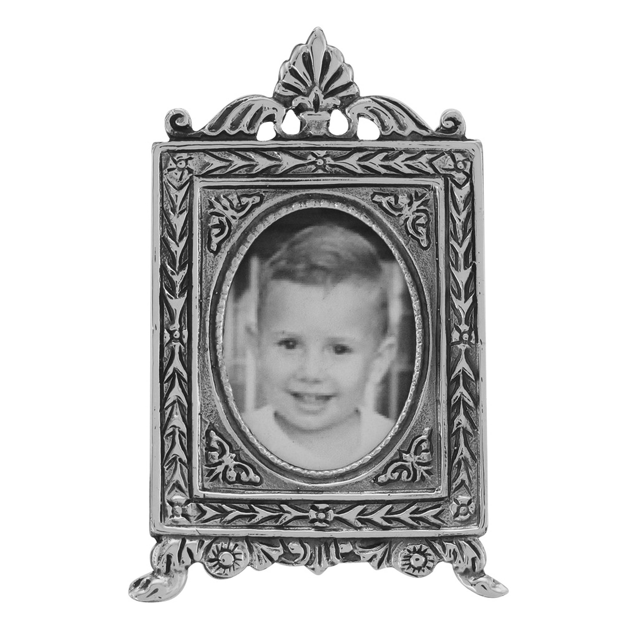Sterling silver mini picture frames, front view