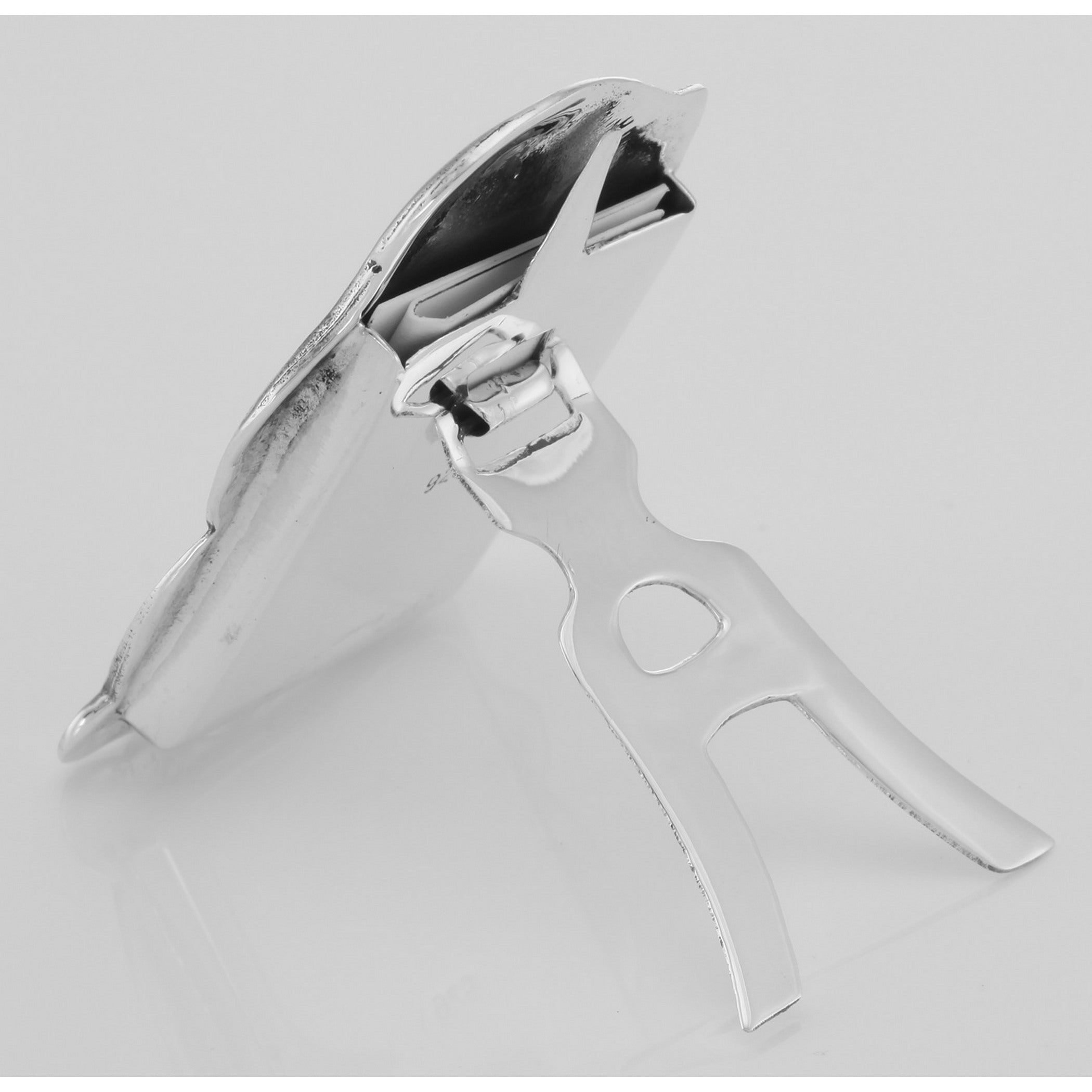 Back view of Cute Cat Mini Picture Frame in Fine Sterling Silver showing 925 sterling silver hallmark