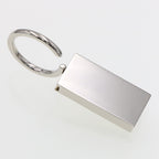 Back view of LAST 1 - Engravable Spring loaded Keychain - Free Engraving - Nickel Plated showing 925 sterling silver hallmark