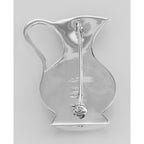 Detail view of Antique Style Floral Pitcher Vase Pin highlighting design details