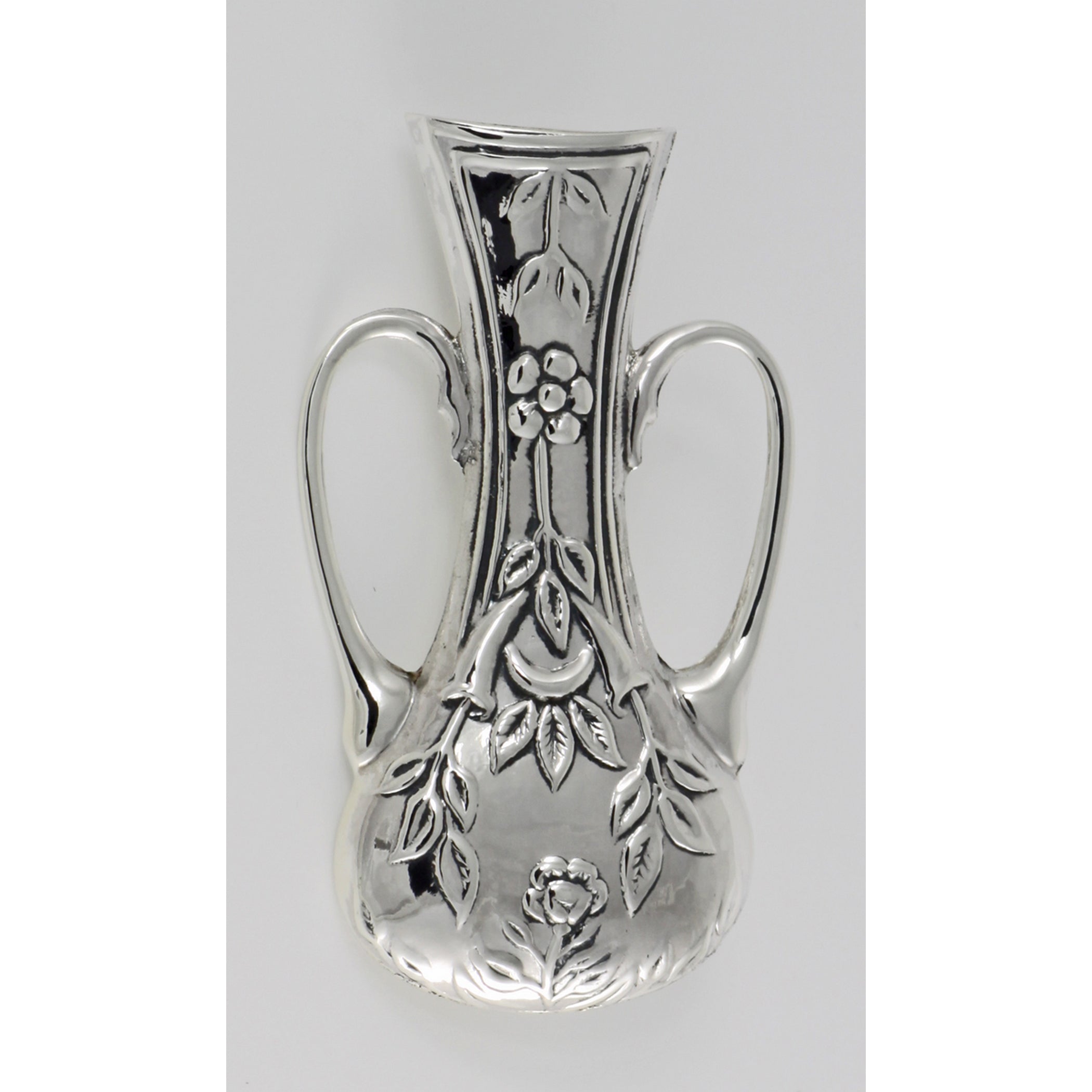 Detail view of Floral Vase Pin highlighting design details