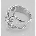 Detail view of Classic Fleur de Lis Ring highlighting design details