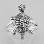 Detail view of Turtle Ring highlighting design details