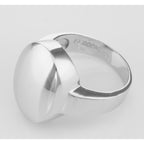 Detail view of Italian Made Ferroni Oval Signet Ring highlighting design details