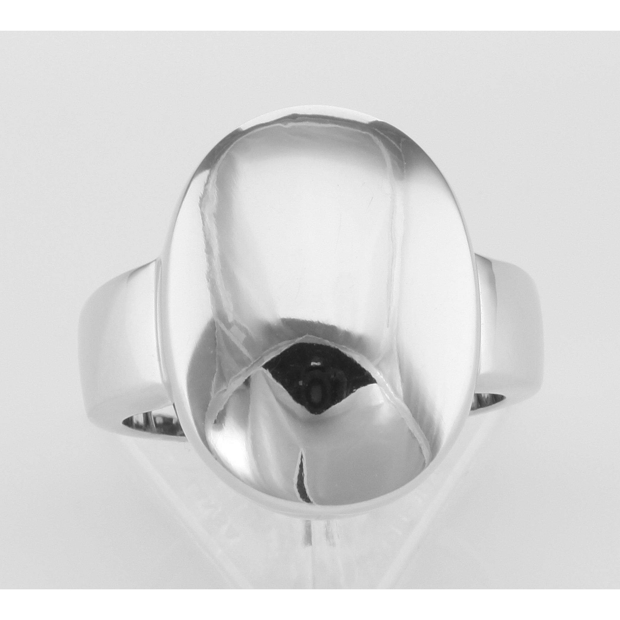 Back view of Italian Made Ferroni Oval Signet Ring showing 925 sterling silver hallmark