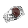 Carnelian, sterling silver rings, front view