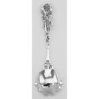 Detail view of Tea Caddy / Nut Serving Spoon w/ Rose Design highlighting design details