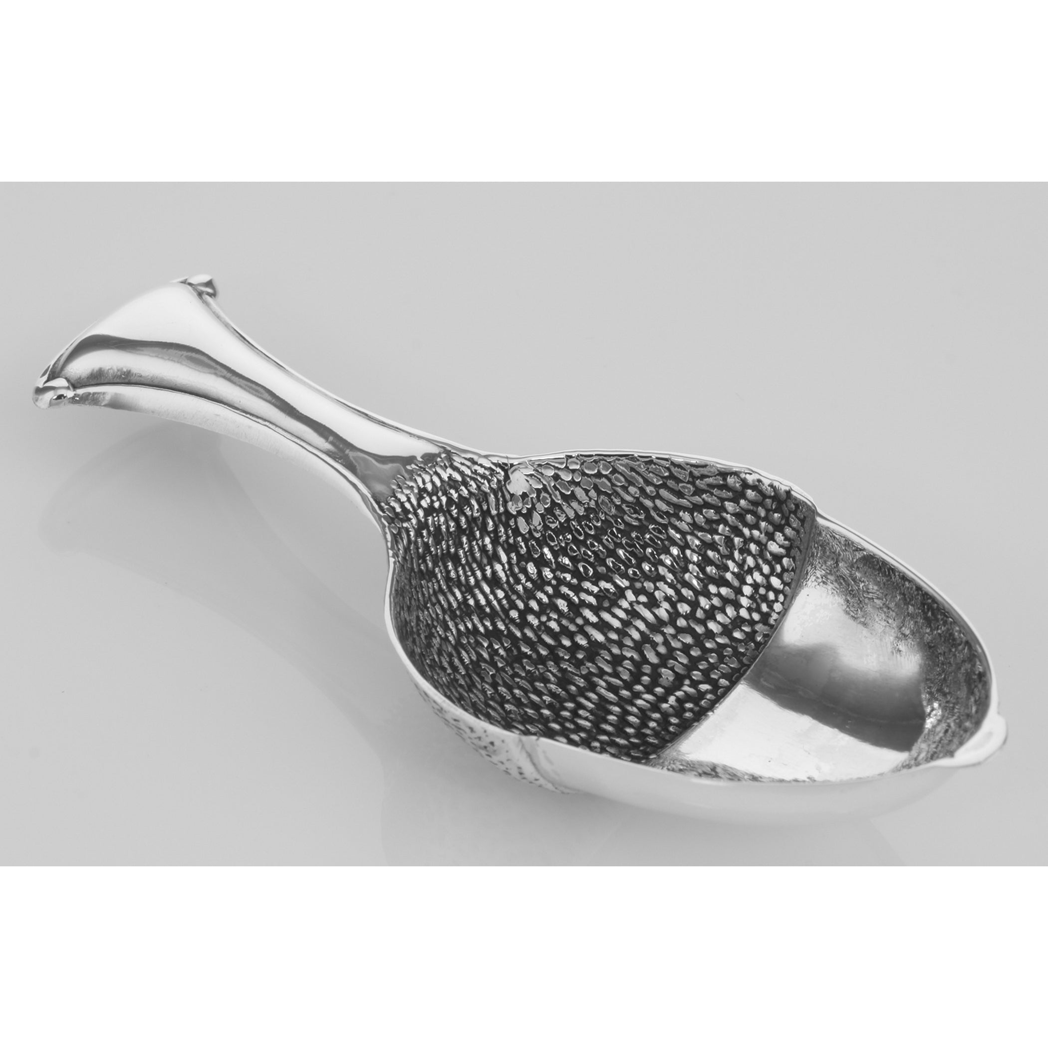 Back view of Acorn Nut Spoon / Tea Caddy Spoon showing 925 sterling silver hallmark