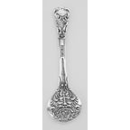 Back view of Bearded Man Style Sterling Silver Salt Spoon showing 925 sterling silver hallmark