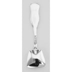 Back view of Feather Shovel Style Sterling Salt Spoon showing 925 sterling silver hallmark