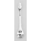 Back view of Leaf Style Sterling Silver Salt Spoon showing 925 sterling silver hallmark