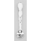 Back view of Classic Berry Style Sterling Silver Salt Spoon showing 925 sterling silver hallmark