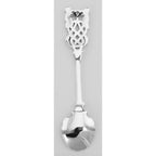 Back view of Celtic Knot Shell Style Sterling Salt Spoon showing 925 sterling silver hallmark