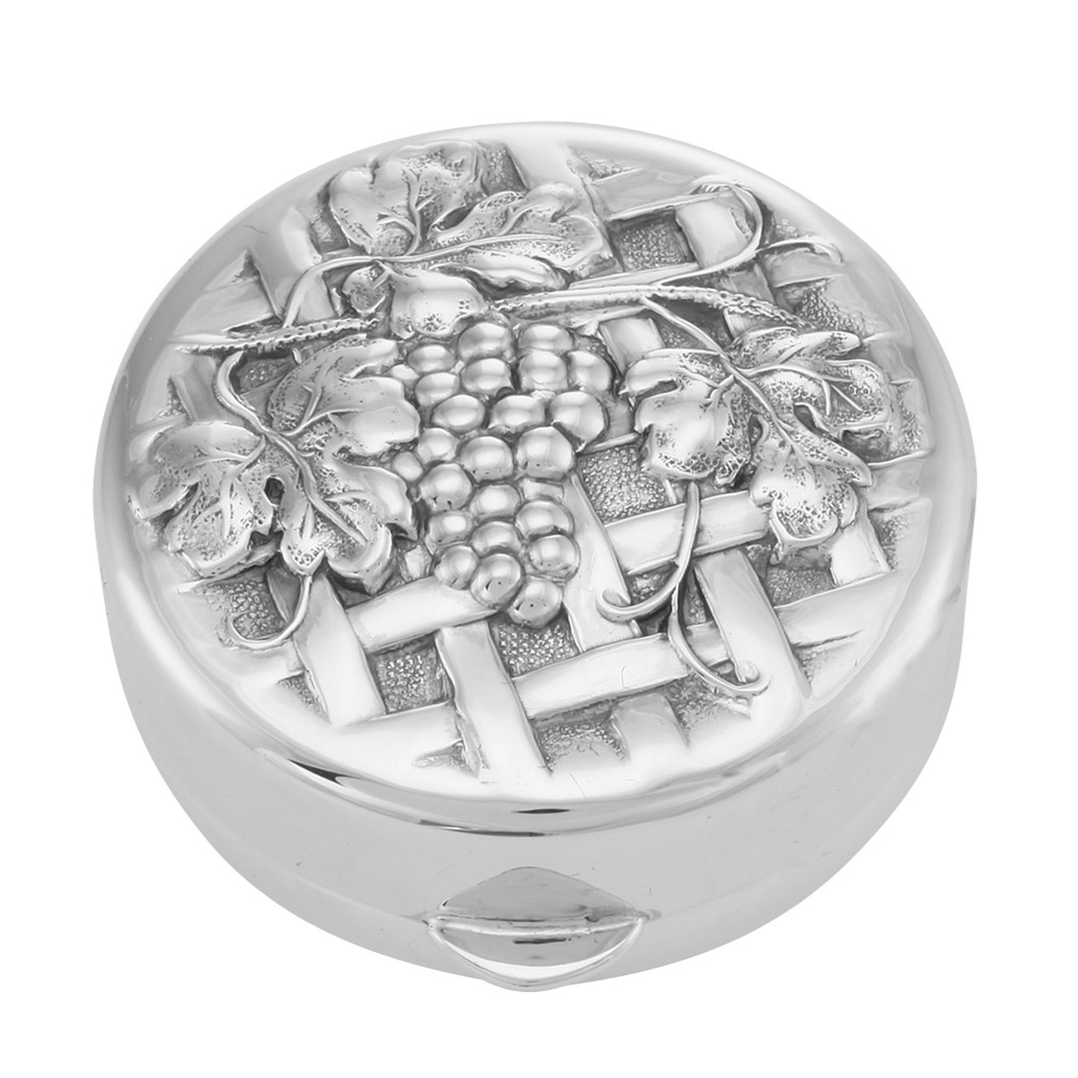 Sterling silver pillboxes, front view