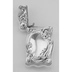 Detail view of Art Nouveau Floral Scroll Repousse Match Safe Holder Case Sterling 925 highlighting design details