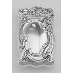 Detail view of Art Nouveau Floral Scroll Repousse Match Safe Holder Case Sterling 925 highlighting design details