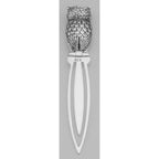Back view of Highly Detailed Owl Bookmark in Fine Sterling Silver showing 925 sterling silver hallmark
