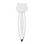 Back view of Classic Cat Bookmark / Book Marker in Fine Sterling Silver showing 925 sterling silver hallmark