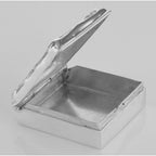 Detail view of Beautiful Victorian Floral Design Stamp Box - Sterling Silver Pill Box highlighting design details