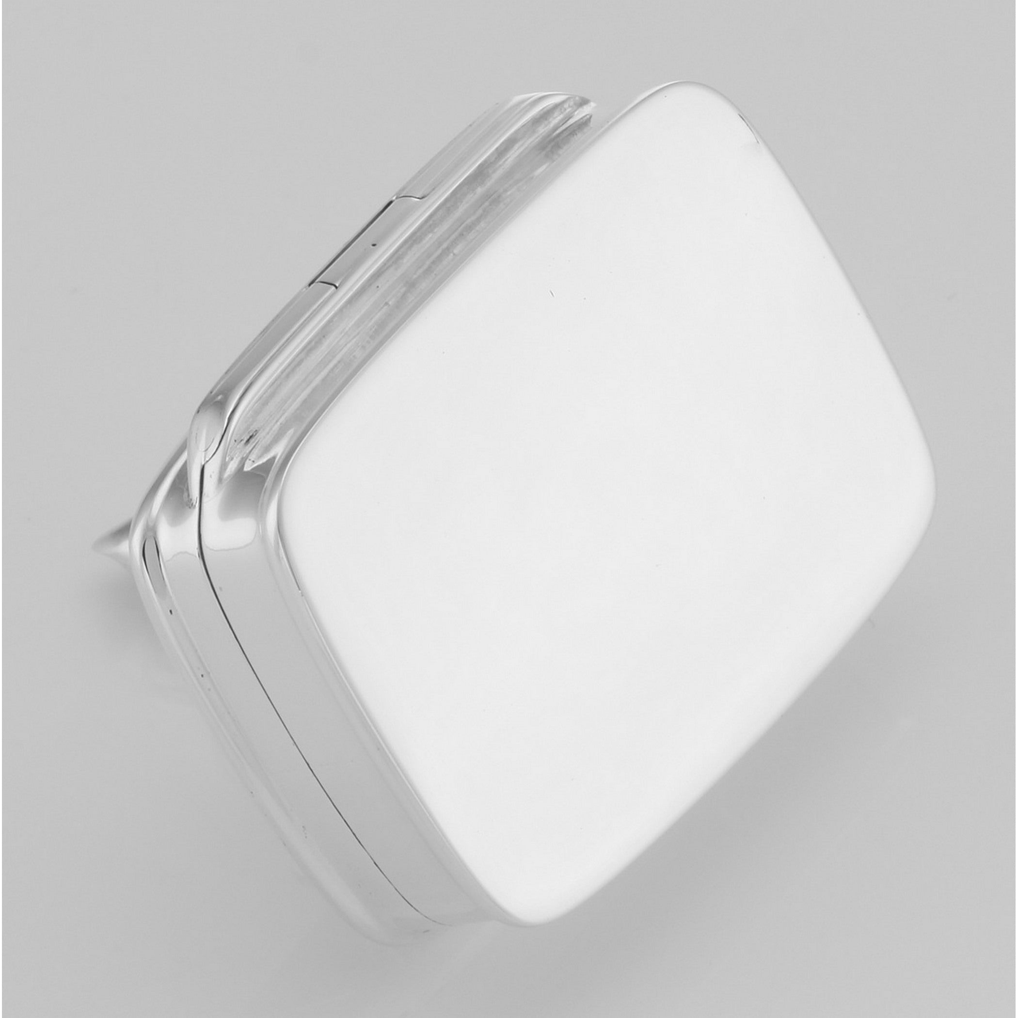 Detail view of Cute Teddy Bear Box for Baby in Fine Sterling Silver highlighting design details
