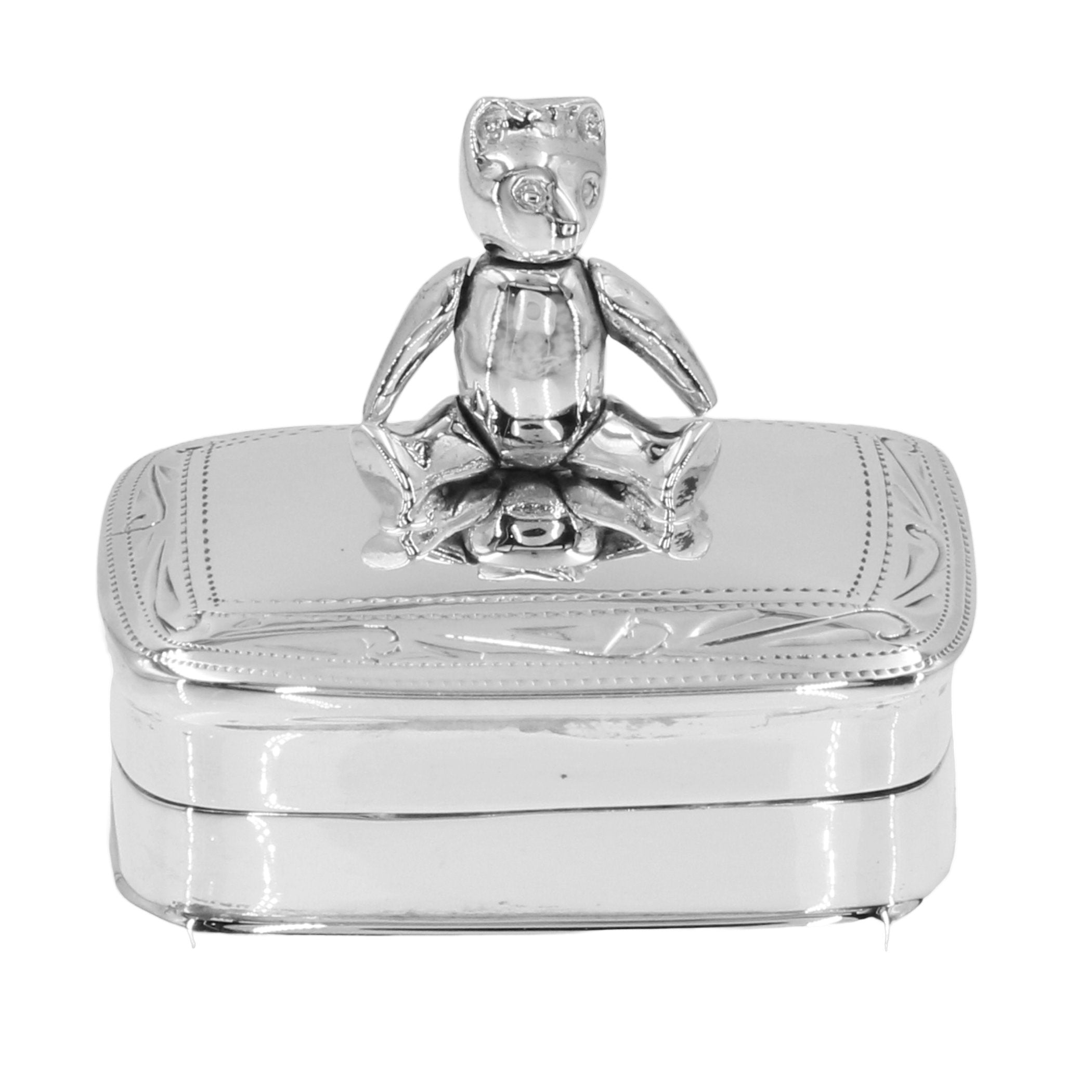 Sterling silver pillboxes, front view