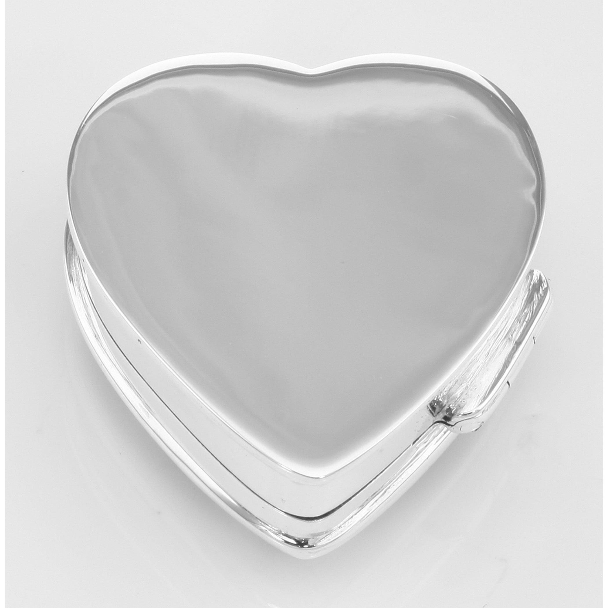 Back view of Heart PillBox w/ Cherub Porcelain Top showing 925 sterling silver hallmark
