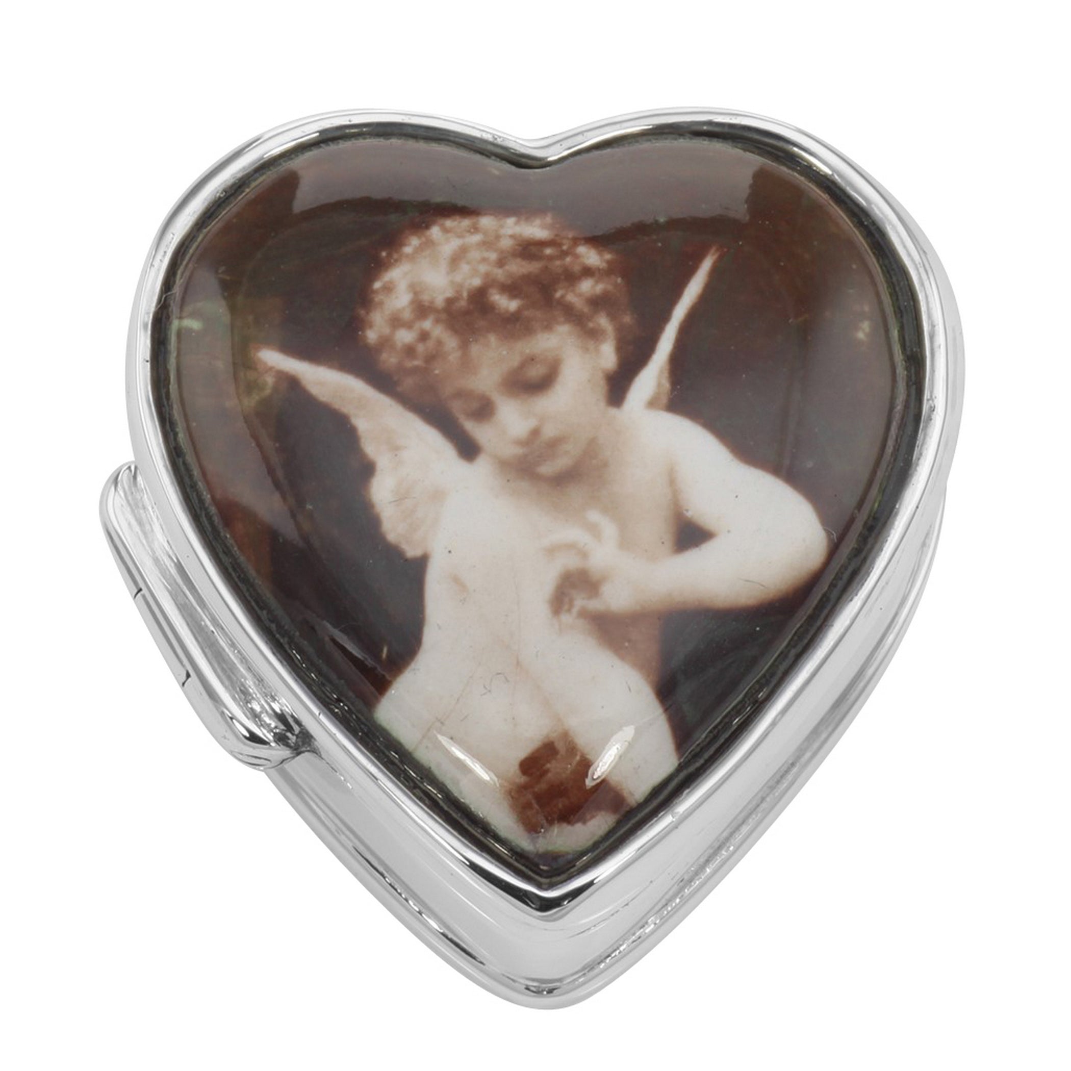 Sterling silver pillboxes, front view