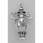 Detail view of Antique Style Urn Perfume / Ash or Memorial Bottle Pendant highlighting design details