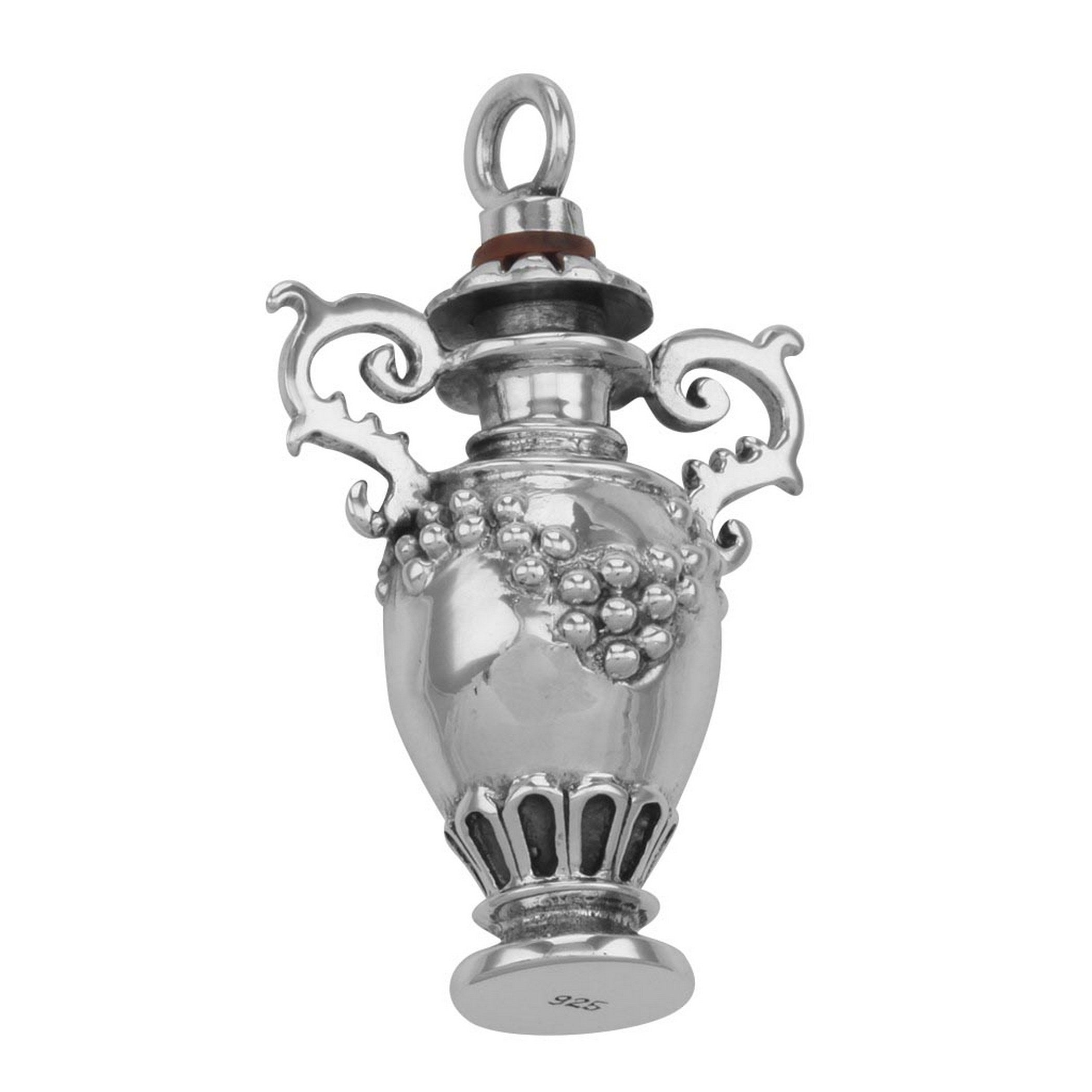 Antique style, sterling silver perfume pendants, front view