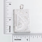 Detail view of Book Pillbox - Etched highlighting design details