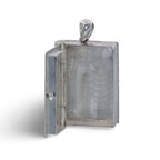 Back view of Book Pillbox - Etched showing 925 sterling silver hallmark