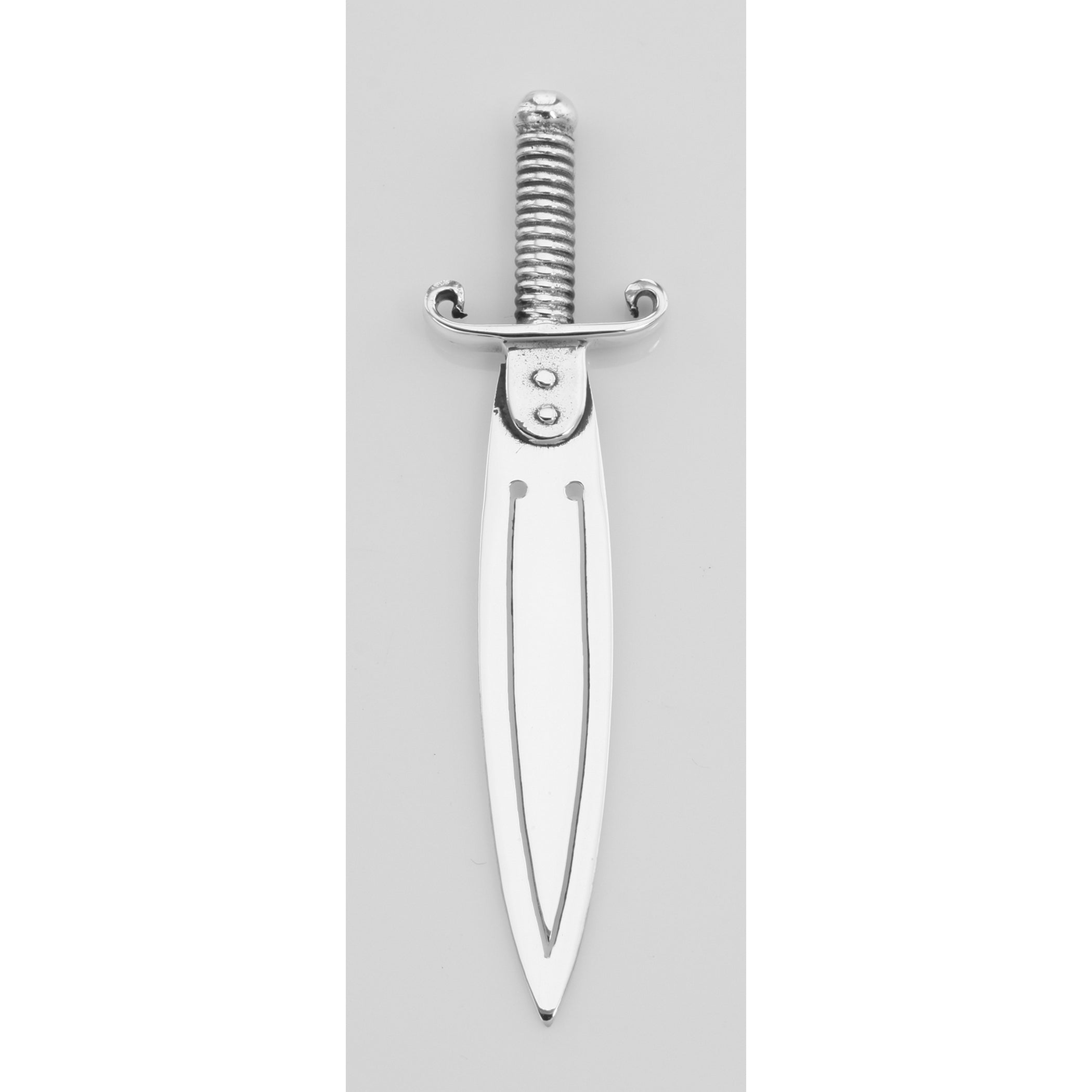 Back view of Sword / Dagger Bookmark showing 925 sterling silver hallmark