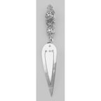 Back view of Victorian Style Repousse Trowel Bookmark in Fine Sterling Silver showing 925 sterling silver hallmark