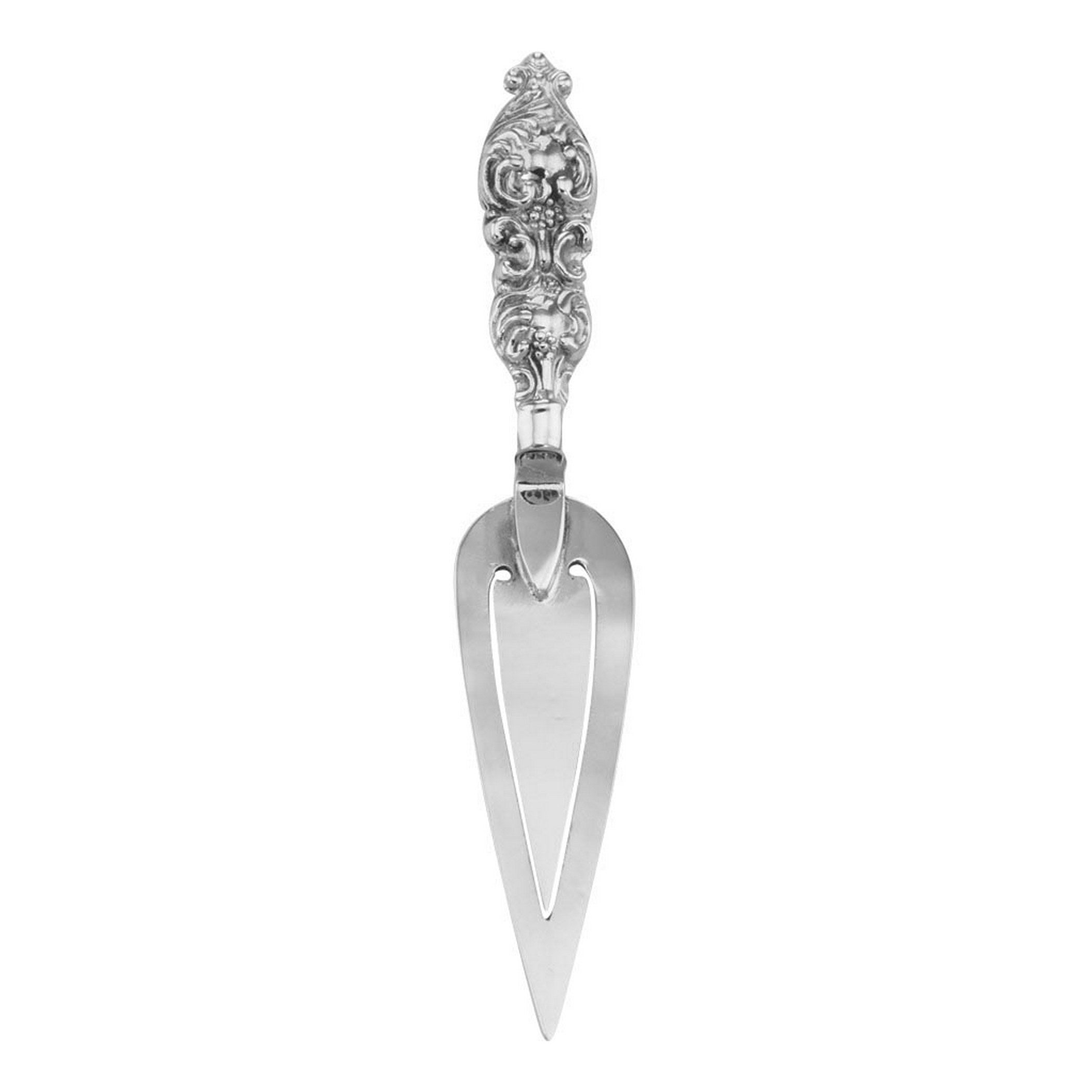 Victorian style, sterling silver bookmarks, front view