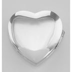 Back view of Beautiful Heart Shaped Keepsakes Pillbox in Fine Sterling Silver showing 925 sterling silver hallmark