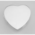 Detail view of Beautiful Heart Shaped Keepsakes Pillbox in Fine Sterling Silver highlighting design details