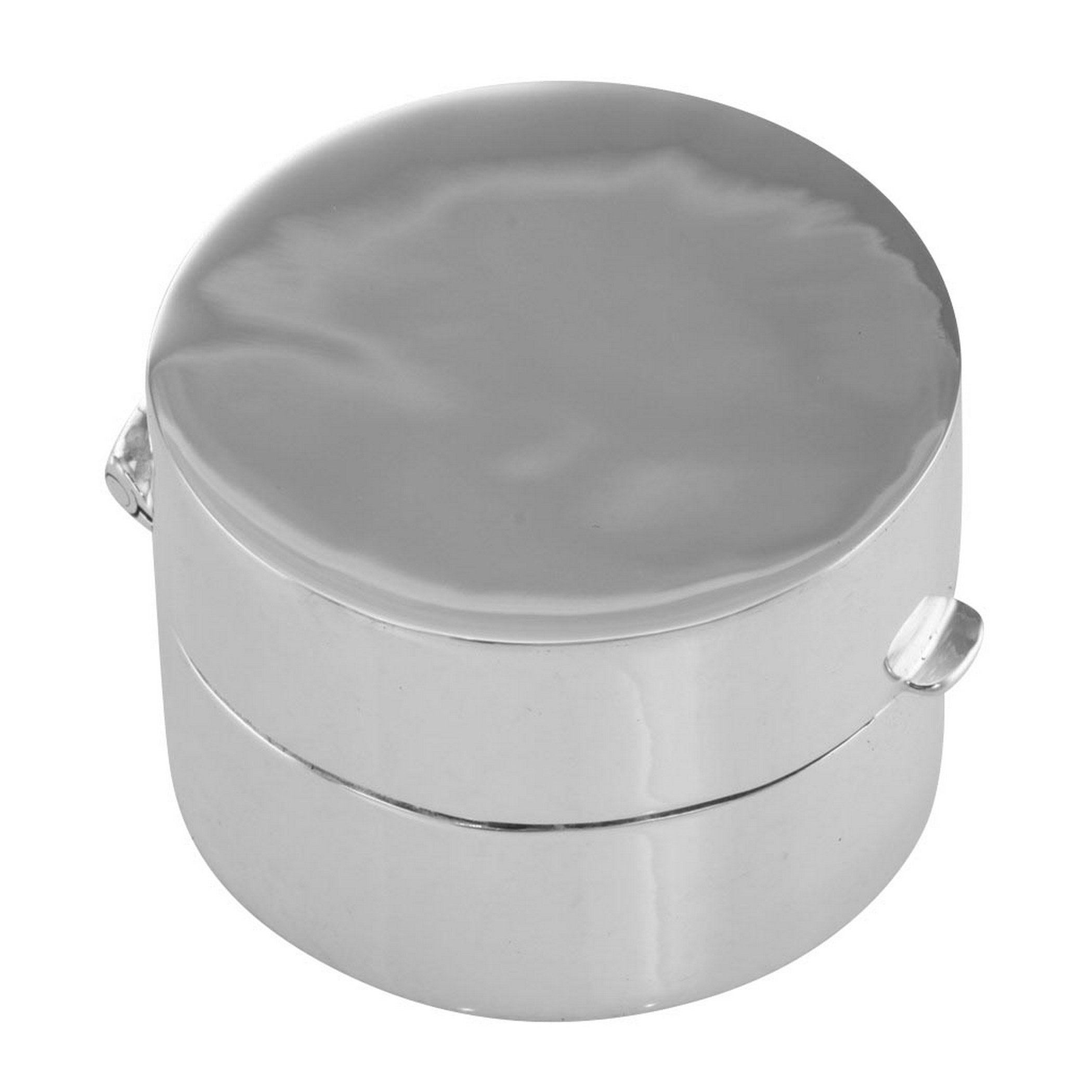Sterling silver pillboxes, front view