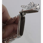 Back view of Antique Border Design Matchsafe Holder Case Engraveable Sterling Silver 925 showing 925 sterling silver hallmark